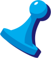 Blue game piece